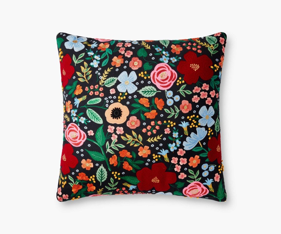 Home RIFLE PAPER Co. Floral | Wild Rose Embroidered Pillow|Wild Rose Embroidered Pillow-Cream