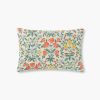 Home RIFLE PAPER Co. Floral | Mughal Rose Embroidered Lumbar Pillow|Mughal Rose Black Embroidered Lumbar Pillow