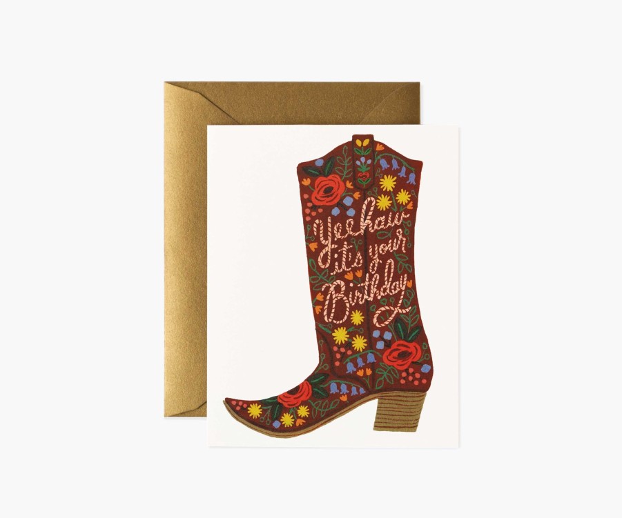 Cards & Occasions RIFLE PAPER Co. Birthday | Birthday Boot Greeting Card|Birthday Boot Greeting Card