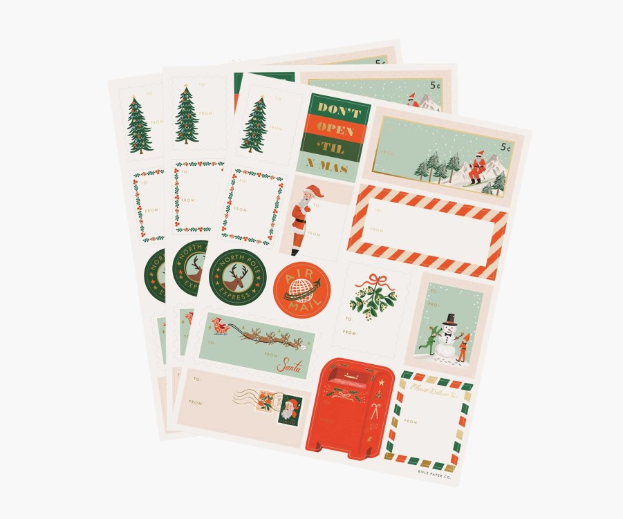 Cards & Occasions RIFLE PAPER Co. Stickers & Tape | Santa'S Workshop Stickers |Santa'S Workshop Stickers