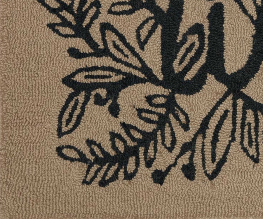 Home RIFLE PAPER Co. Scatter | Minnie Welcome Natural Wool-Hooked Rug|Minnie Welcome Natural Wool-Hooked Rug