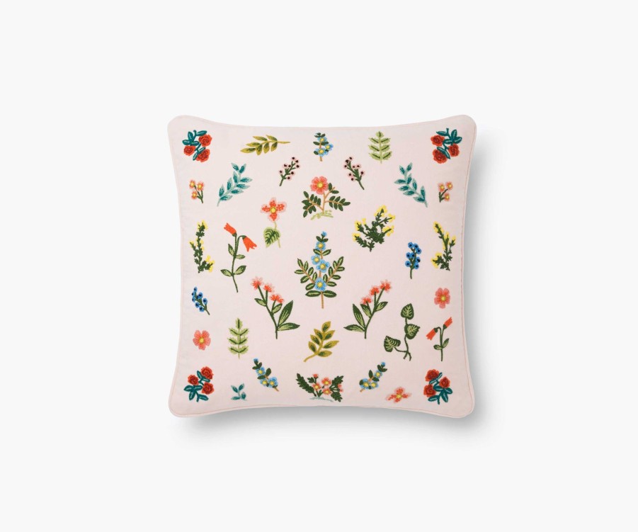 Home RIFLE PAPER Co. Floral | Wildwood Embroidered Pillow|Wildwood Embroidered Pillow-Blush