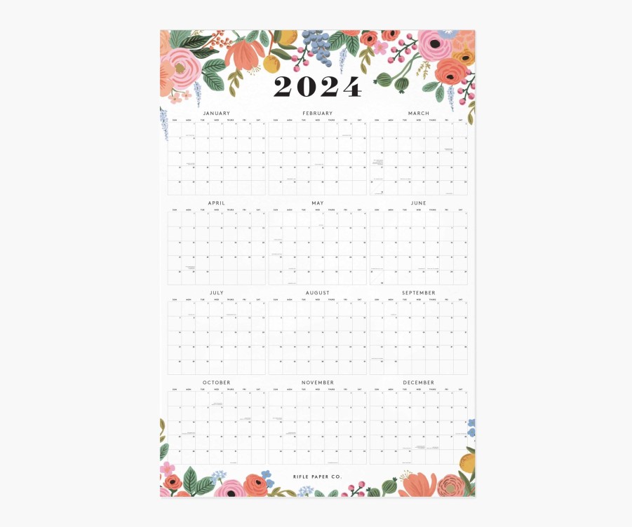 Desk & Journals RIFLE PAPER Co. | 2024 Garden Party Poster Calendar|2024 Garden Party Poster Calendar