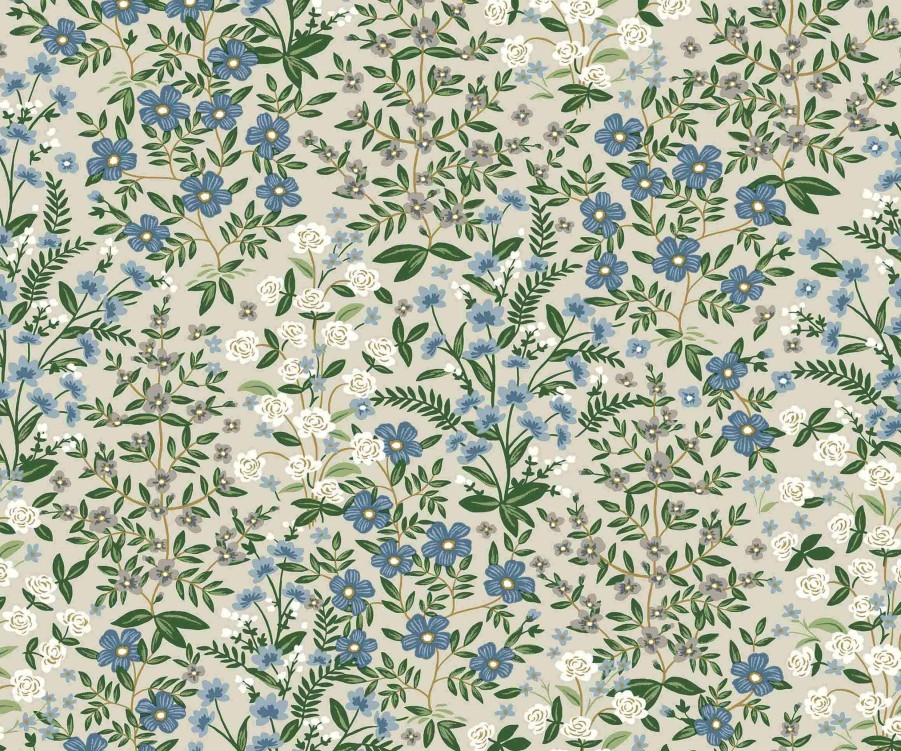 Home RIFLE PAPER Co. Traditional | Wildwood Garden Wallpaper|Wildwood Garden Blue Wallpaper Double Roll