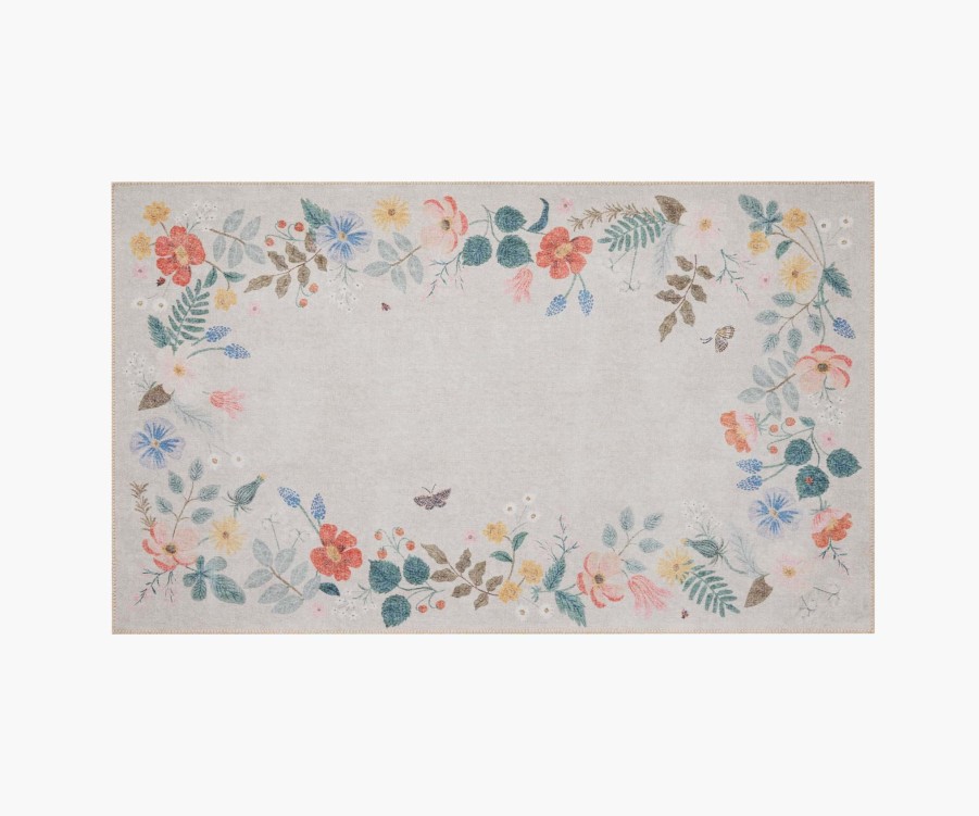 Home RIFLE PAPER Co. Scatter | Atelier Strawberry Fields Border Cream Non-Slip Rug|Atelier Strawberry Fields Border Cream Non-Slip Rug