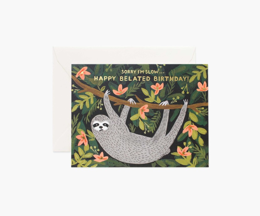 Cards & Occasions RIFLE PAPER Co. Birthday | Sloth Belated Birthday|Sloth Belated Birthday