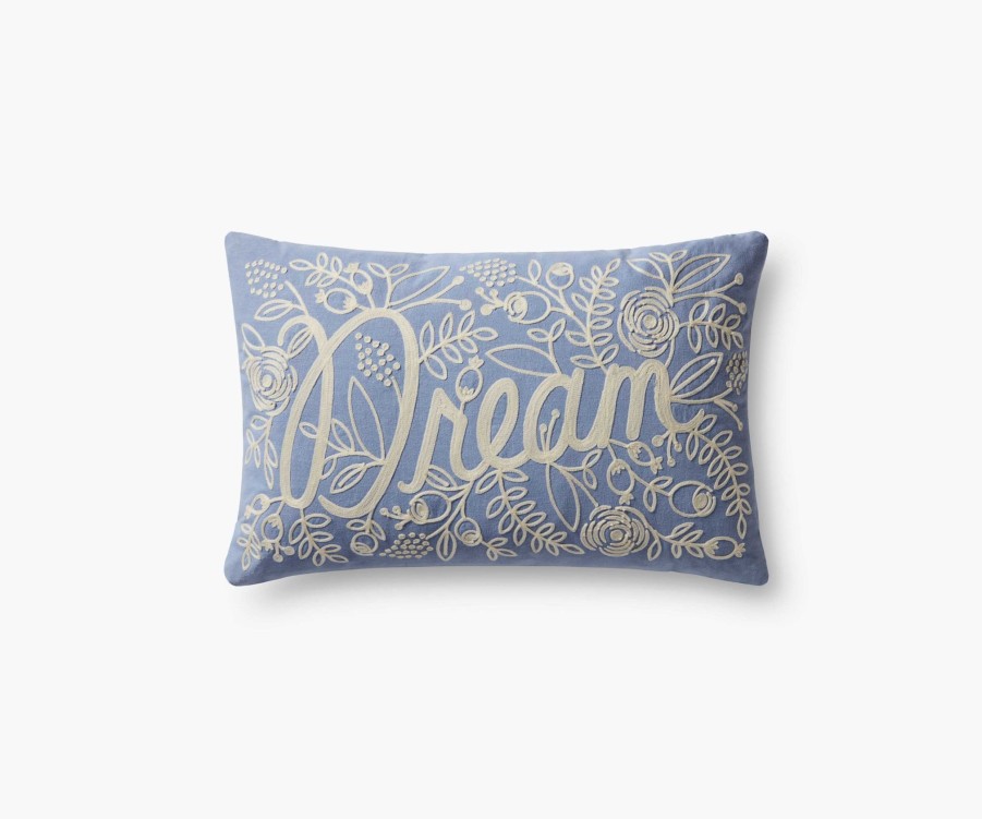 Home RIFLE PAPER Co. Sayings | Dream Embroidered Pillow|Dream Embroidered Pillow-Blue