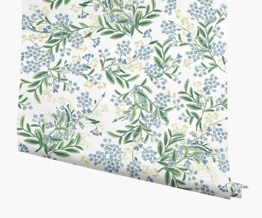 Home RIFLE PAPER Co. Traditional | Cornflower Wallpaper|Cornflower Navy Wallpaper Double Roll