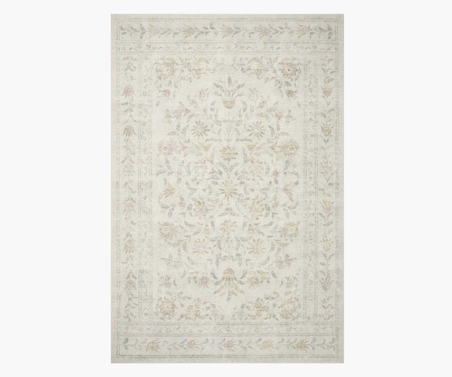 Home RIFLE PAPER Co. Neutral | Courtyard Lily Printed Rug|Courtyard Lily Yellow Multi Rug (2.3X3.9)