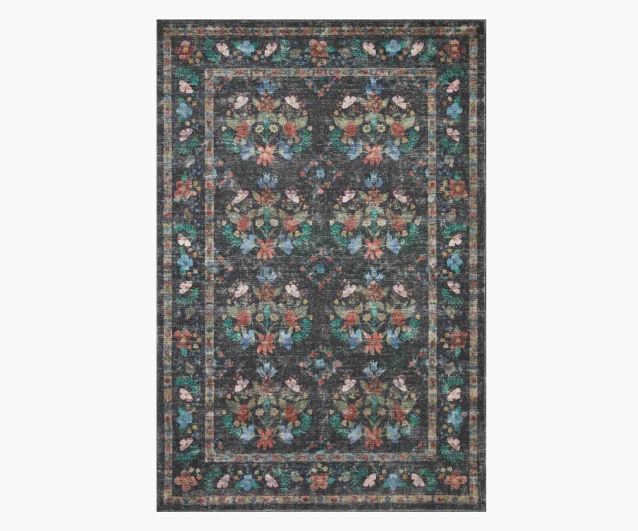 Home RIFLE PAPER Co. Statement | Courtyard Seville Printed Rug|Courtyard Seville Charcoal Rug (2.3X3.9)