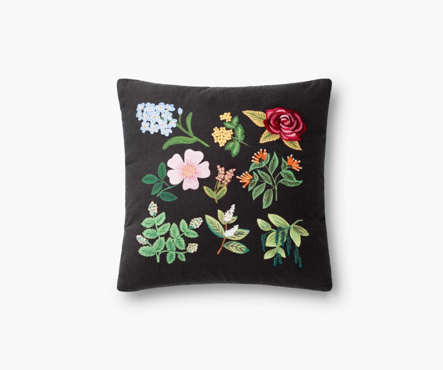 Home RIFLE PAPER Co. Floral | Floral Study Embroidered Pillow|Floral Study Embroidered Pillow-Cream