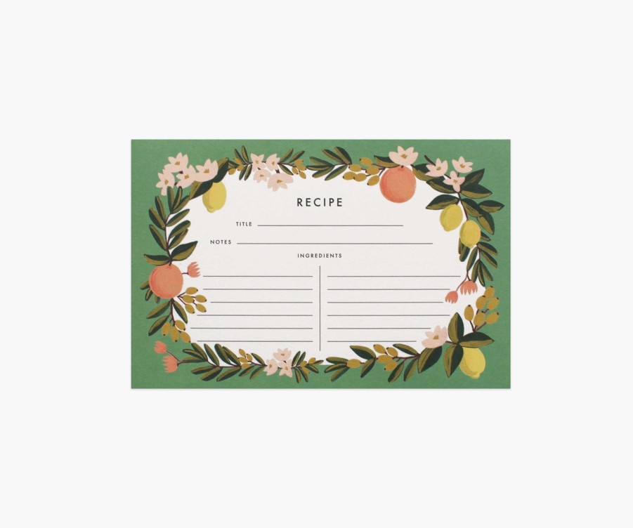 Home RIFLE PAPER Co. Recipe Organization | Citrus Floral Recipe Cards|Citrus Floral Recipe Cards