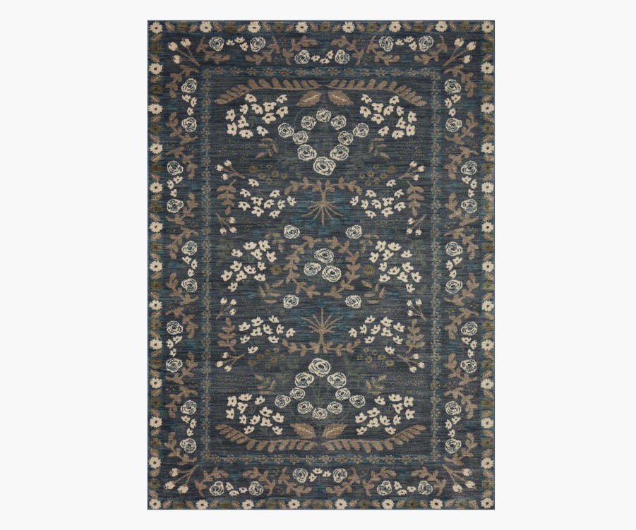 Home RIFLE PAPER Co. Traditional | Fiore Florence Navy & Grey Power-Loomed Rug|Fiore Florence Navy & Grey Power-Loomed Rug