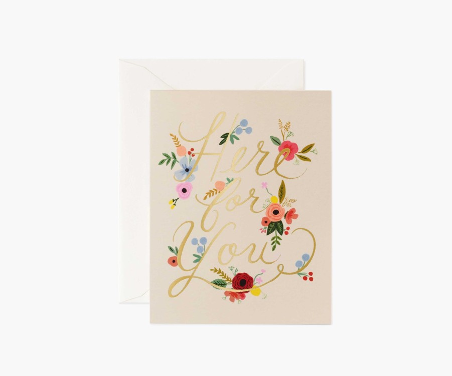 Cards & Occasions RIFLE PAPER Co. Sympathy | Floral Here For You Greeting Card|Floral Here For You Greeting Card