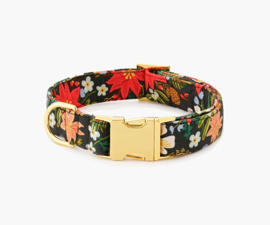 Accessories & Apparel RIFLE PAPER Co. Face Masks | Poinsettia Bouquet Dog Collar|Poinsettia Bouquet Dog Collar