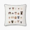 Home RIFLE PAPER Co. Figurative | Dog Days Embroidered Pillow|Dog Days Embroidered Pillow-Cream