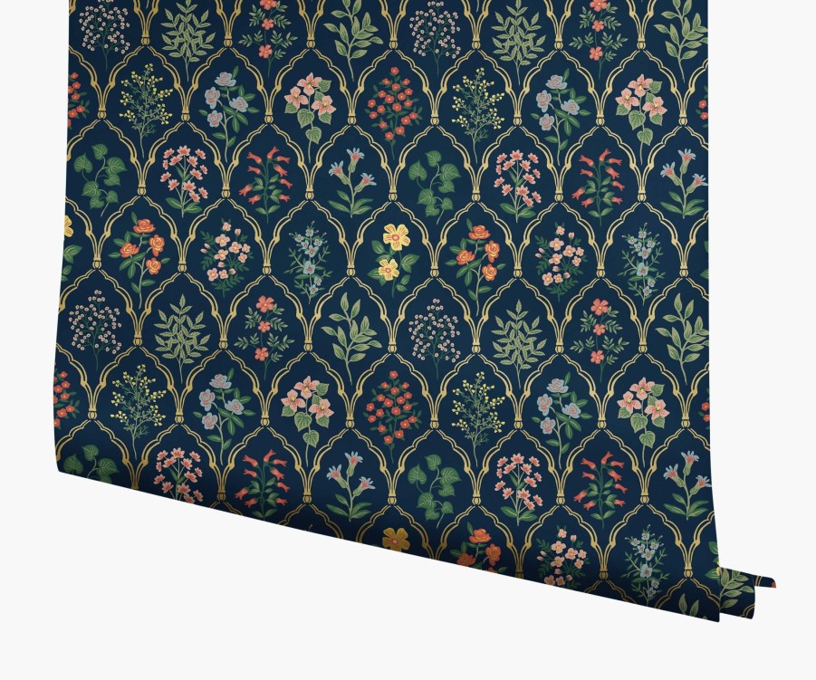 Home RIFLE PAPER Co. Traditional | Hawthorne Wallpaper|Hawthorne Blue & Green Wallpaper Double Roll