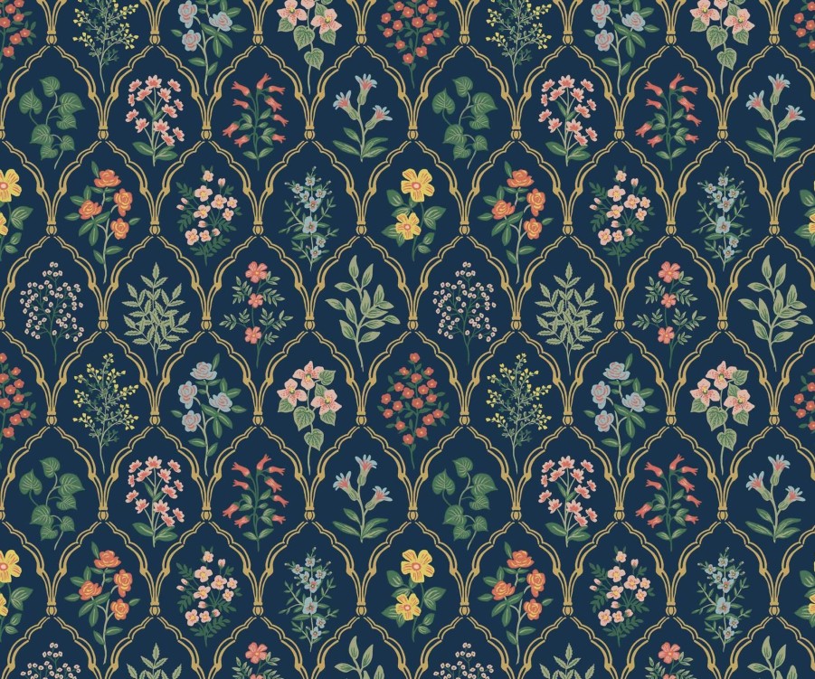 Home RIFLE PAPER Co. Traditional | Hawthorne Wallpaper|Hawthorne Blue & Green Wallpaper Double Roll