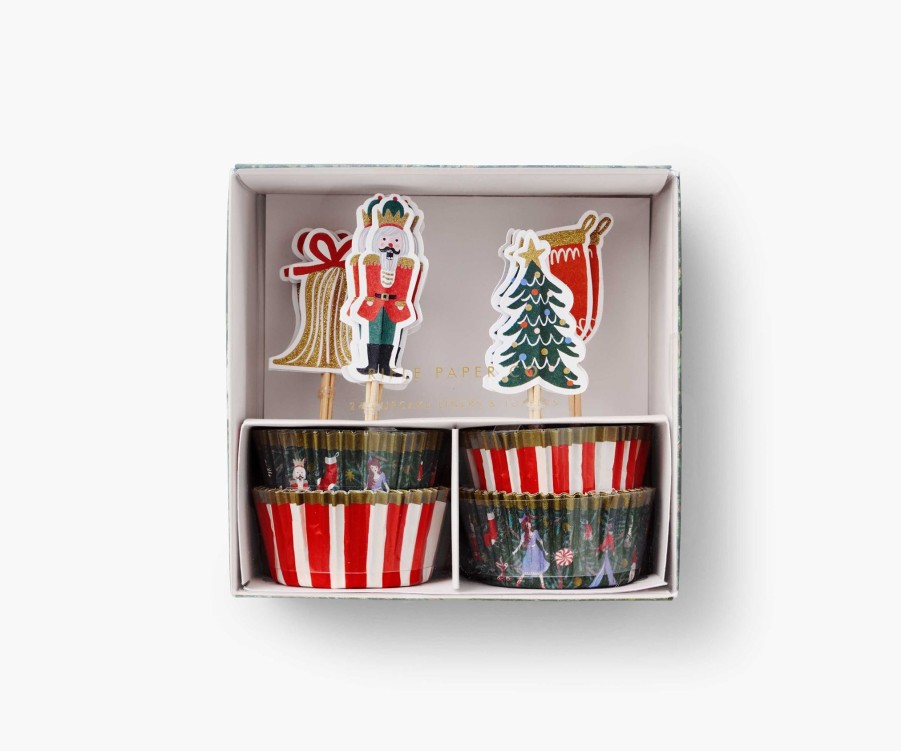 Cards & Occasions RIFLE PAPER Co. Kits & Decor | Holiday Cupcake Set| Cupcake Set Nutcracker