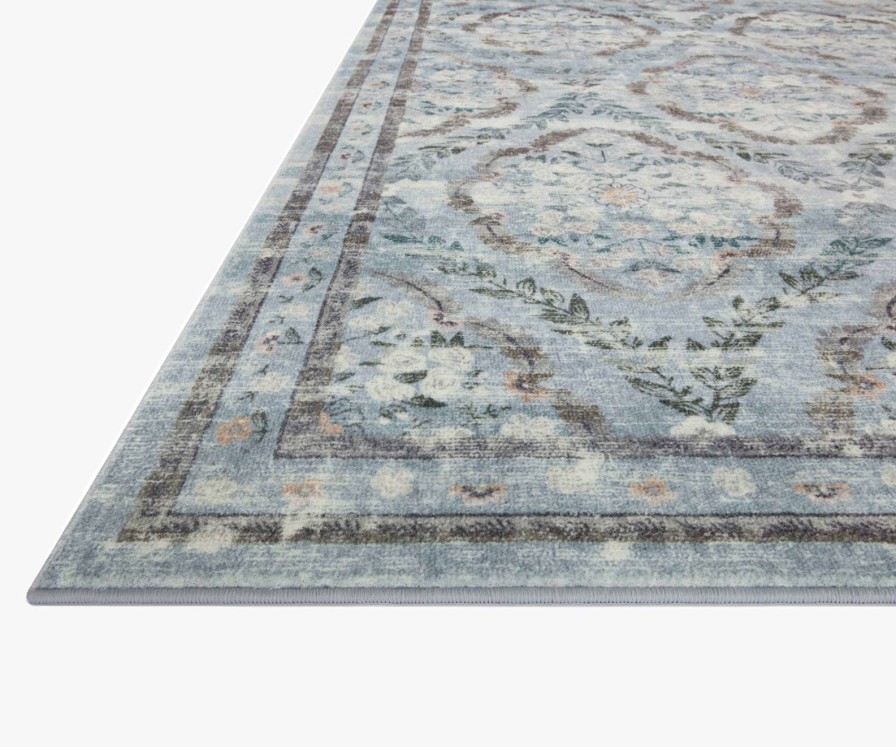 Home RIFLE PAPER Co. Statement | Courtyard Chateau Printed Rug|Courtyard Chateau Blue Rug (2.3X3.9)