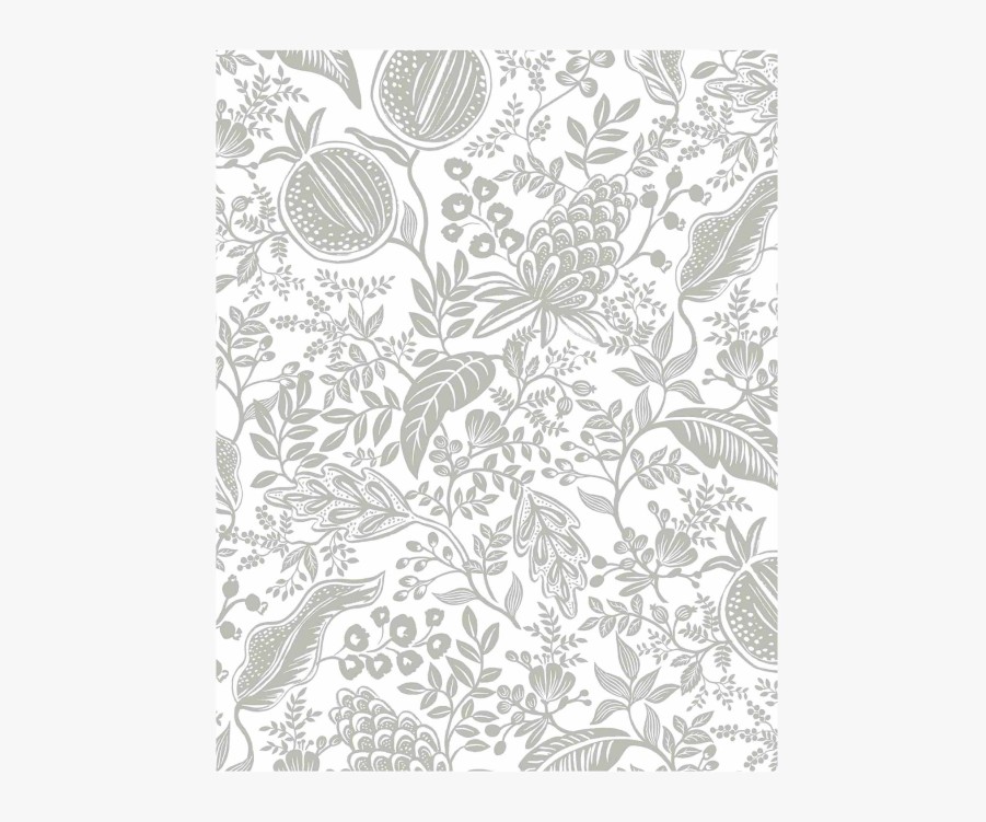 Home RIFLE PAPER Co. Samples | Pomegranate Wallpaper Sample|Pomegranate White & Metallic Silver Wallpaper Sample