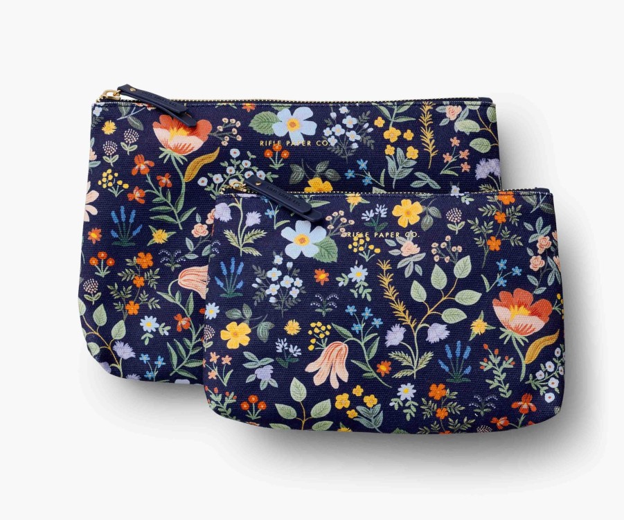 Accessories & Apparel RIFLE PAPER Co. Everyday Pouches | Zippered Pouch Set| Fields Zippered Pouch Set