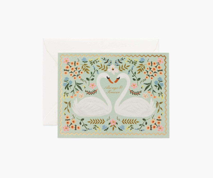 Cards & Occasions RIFLE PAPER Co. Love & Friendship | Always & Forever Swans Wedding Greeting Card|Always & Forever Swans Wedding Greeting Card