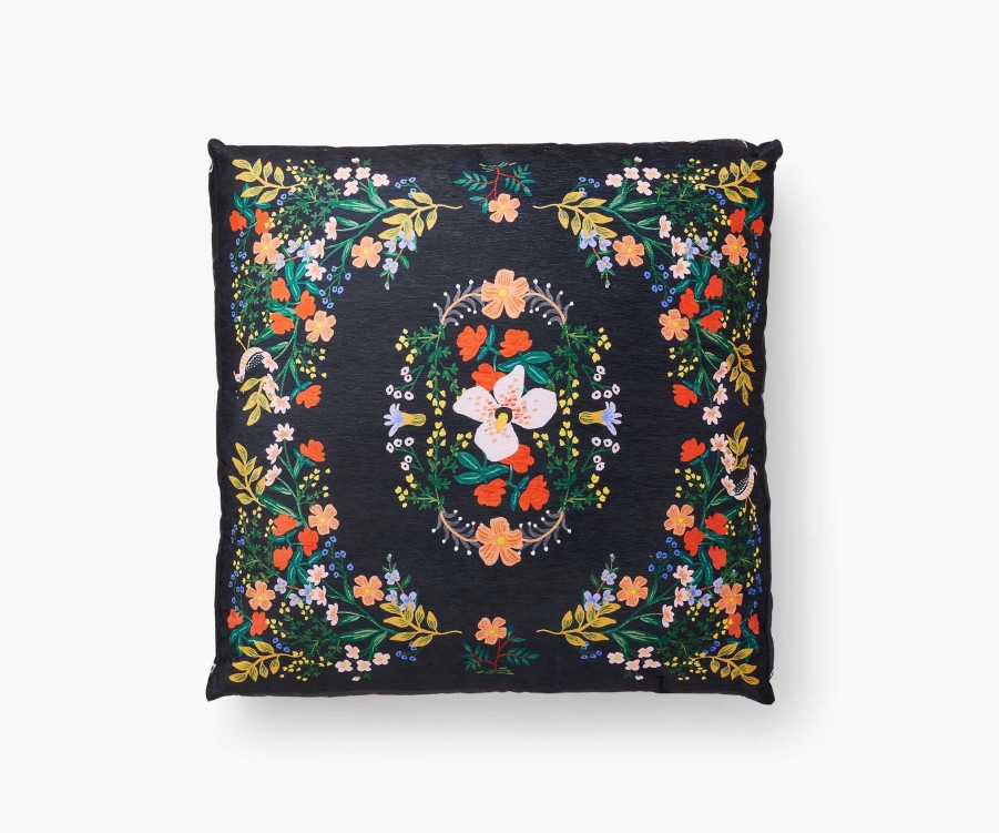 Home RIFLE PAPER Co. Figurative | Luxembourg Floor Pillow|Luxembourg Floor Pillow - Black Multi