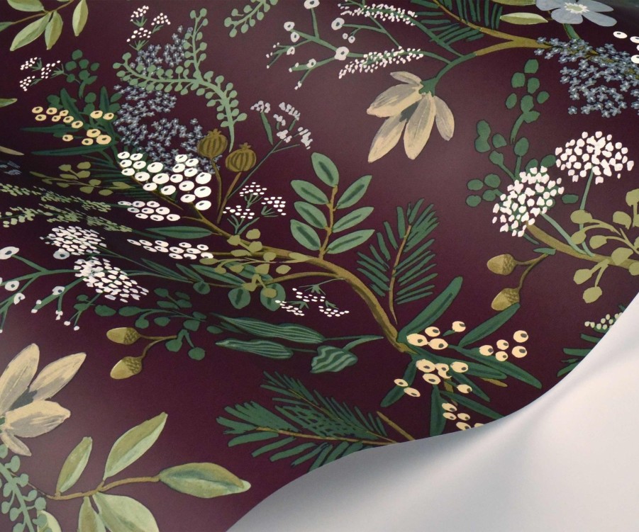 Home RIFLE PAPER Co. Samples | Juniper Forest Wallpaper Sample|Juniper Forest Evergreen Wallpaper Sample