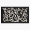 Home RIFLE PAPER Co. Scatter | Minnie Welcome Black Wool-Hooked Rug|Minnie Welcome Black Wool-Hooked Rug