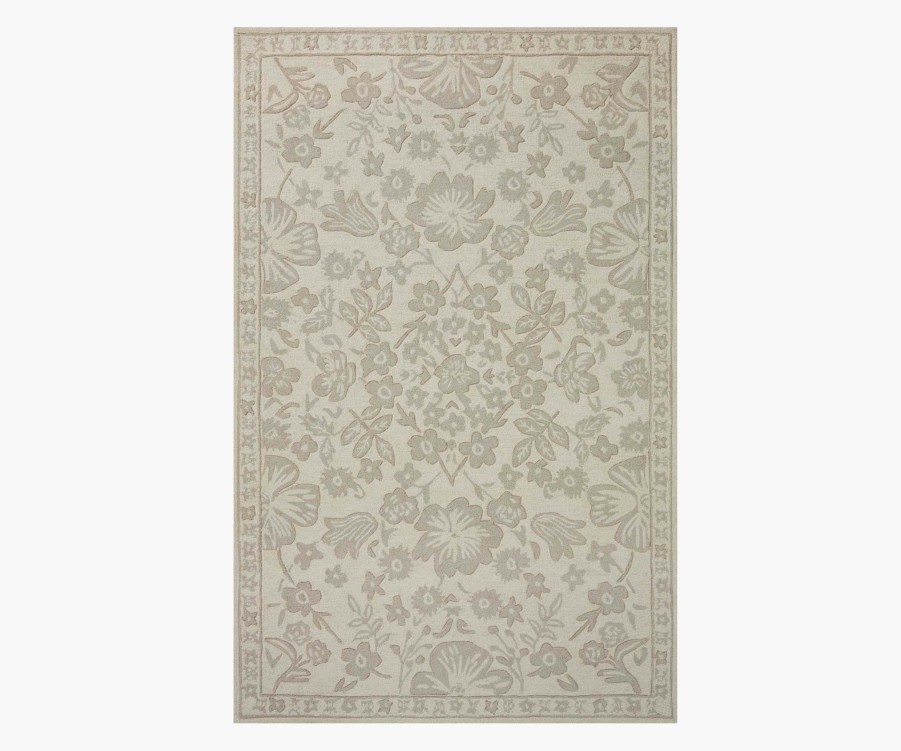 Home RIFLE PAPER Co. Neutral | Arboretum Rose Garden Wool-Hooked Rug|Arboretum Rose Garden Jade Wool-Hooked Rug 2.3X3.9