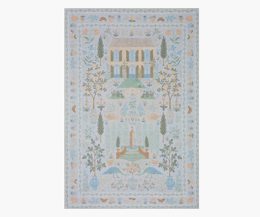 Home RIFLE PAPER Co. Statement | Menagerie Camont Light Blue Power-Loomed Rug|Menagerie Camont Light Blue Power-Loomed Rug