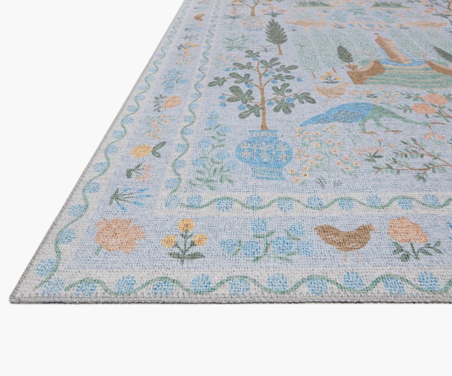 Home RIFLE PAPER Co. Statement | Menagerie Camont Light Blue Power-Loomed Rug|Menagerie Camont Light Blue Power-Loomed Rug