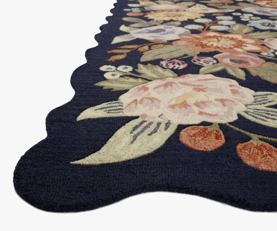 Home RIFLE PAPER Co. Statement | Vintage Blossoms Wool-Hooked Rug|Silhouette Vintage Blossoms Sage Rug